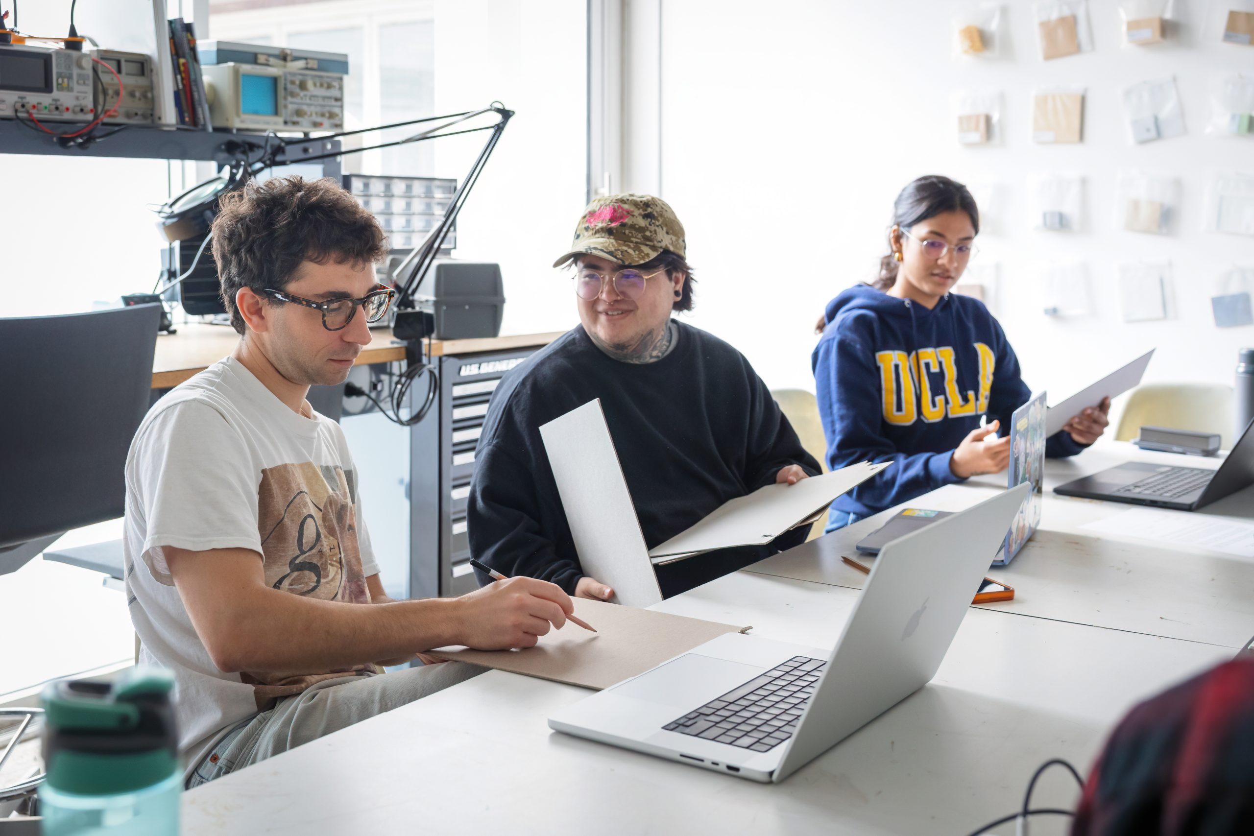 Students in the electronics lab